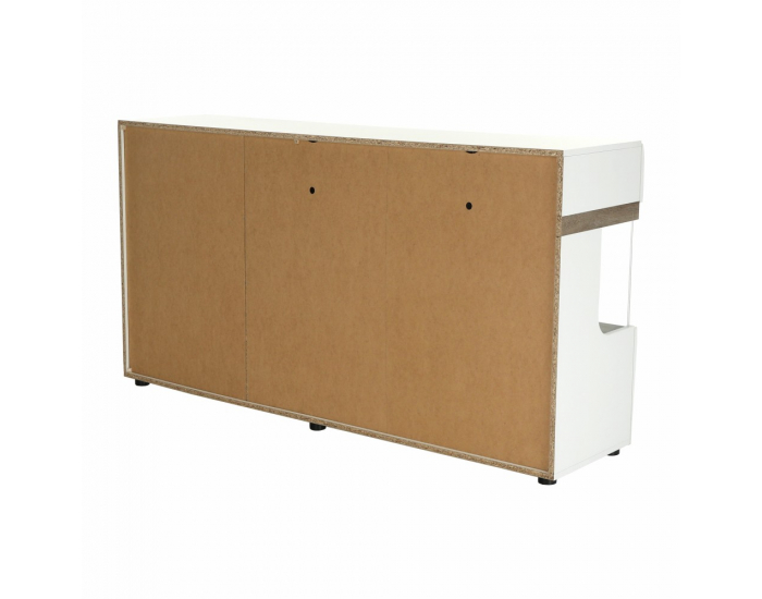 Vitrína Lynatet 42 - biely vysoký lesk / dub sonoma truflový