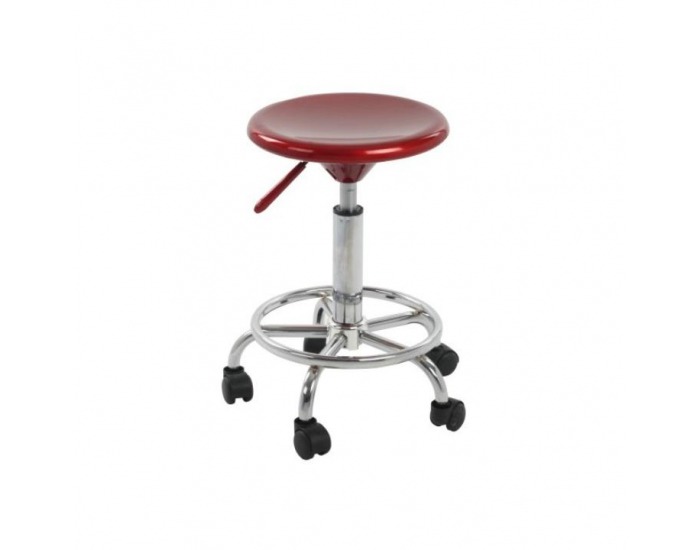 Stolička na kolieskach Mabel 2 New - červená / chróm