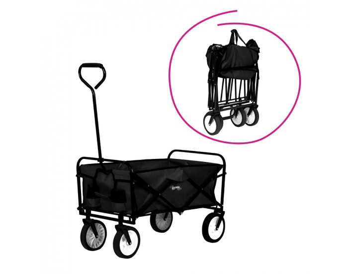 Záhradný skladací vozík Mabin - čierna