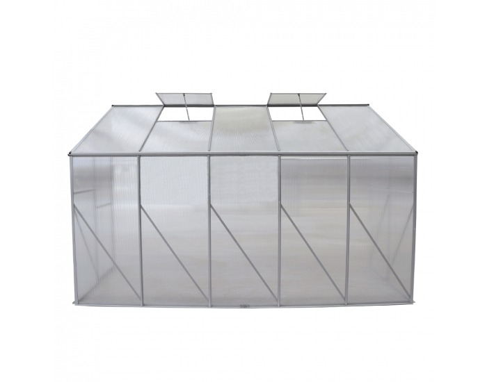 Záhradný skleník k stene Mabon Typ 3 313x122x199 cm - priehľadná