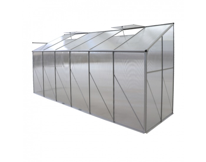 Záhradný skleník k stene Mabon Typ 4 374x122x199 cm - priehľadná