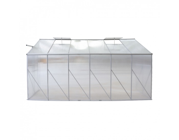 Záhradný skleník k stene Mabon Typ 4 374x122x199 cm - priehľadná