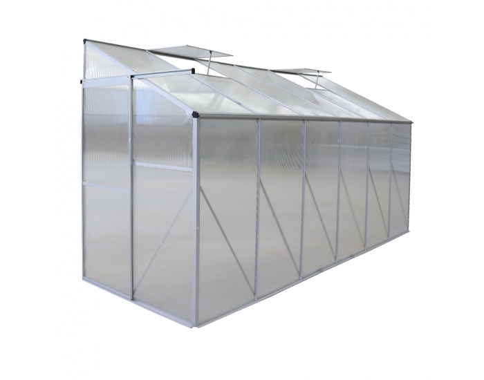 Záhradný skleník k stene Mabon Typ 4 374x122x199 cm - priehľadná