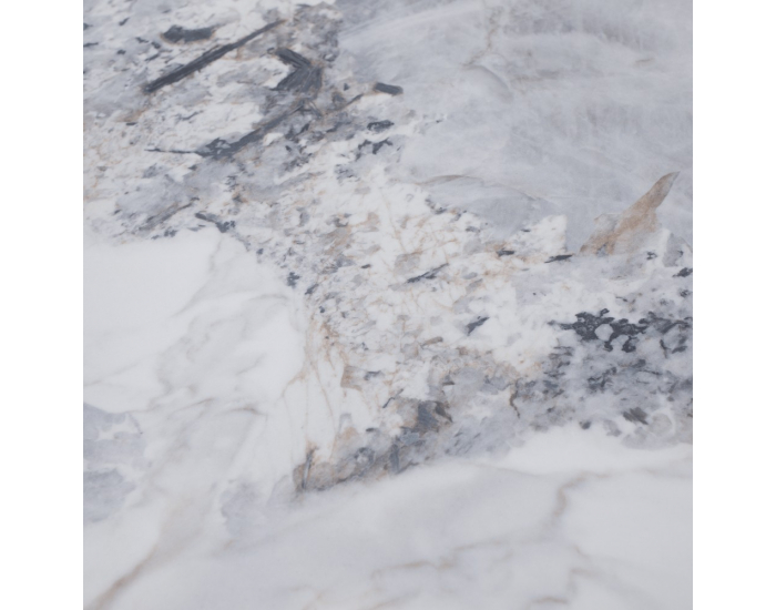 Konferenčný stolík (2 ks) Mabuz - biely mramor / čierna