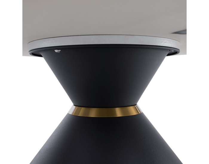 Konferenčný stolík (2 ks) Mabuz - biely mramor / čierna