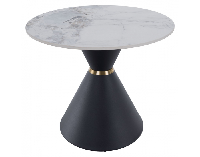 Konferenčný stolík (2 ks) Mabuz - biely mramor / čierna