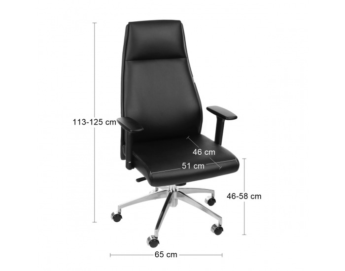Kancelárske kreslo s podrúčkami Madim - čierna / chróm