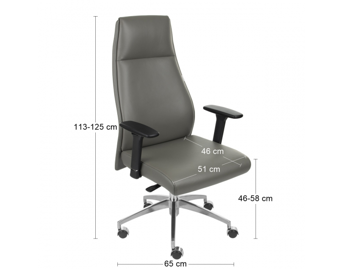 Kancelárske kreslo s podrúčkami Madim - sivá / chróm