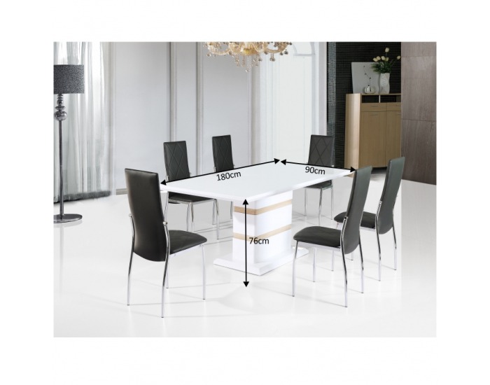Jedálenský stôl Mados - biely lesk