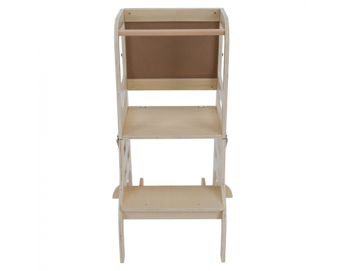 Montessori učiaca veža s tabuľou 3v1 Magan - prírodná