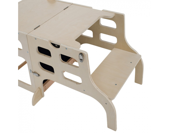 Montessori učiaca veža s tabuľou 3v1 Magan - prírodná