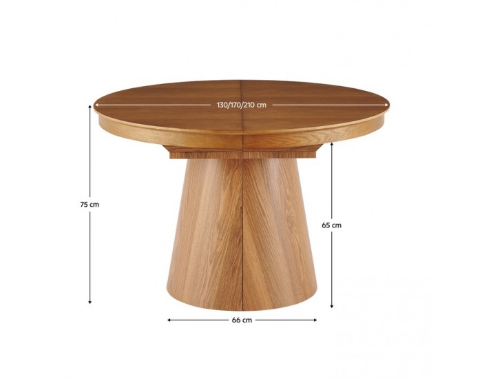 Rozkladací jedálenský stôl Majro 130/170/210 - dub