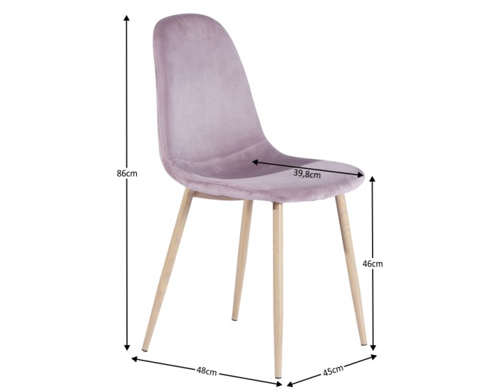 Jedálenská stolička Makaria - ružová / buk