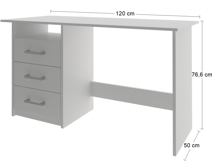 Písací stôl Makodi - biela