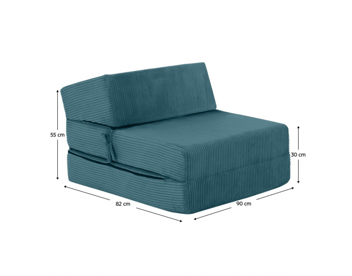 Skladací matrac / kreslo Malen - petrolejová