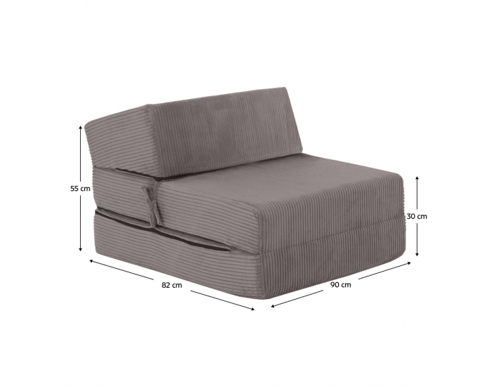 Skladací matrac / kreslo Malen - sivá