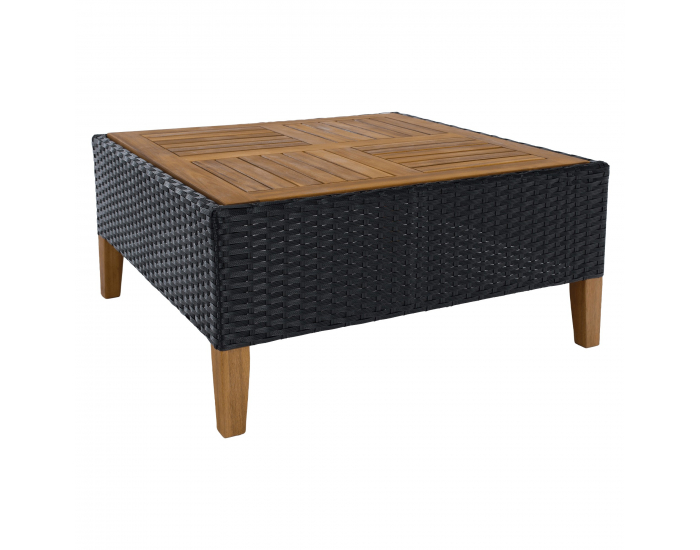 Záhradný nábytok z umelého ratanu Malkom - čierna / sivá / prírodná