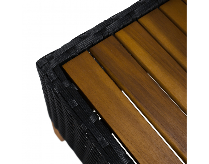 Záhradný nábytok z umelého ratanu Malkom - čierna / sivá / prírodná