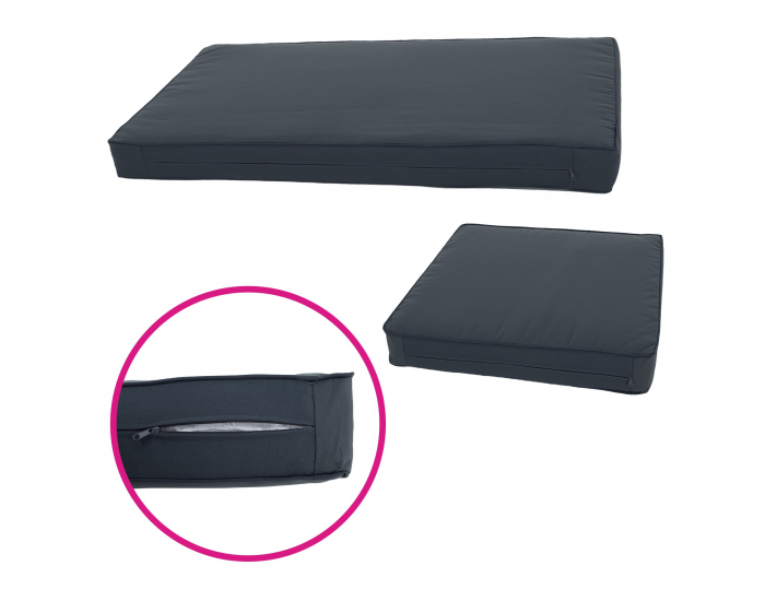 Záhradný nábytok z umelého ratanu Malkom - čierna / sivá / prírodná