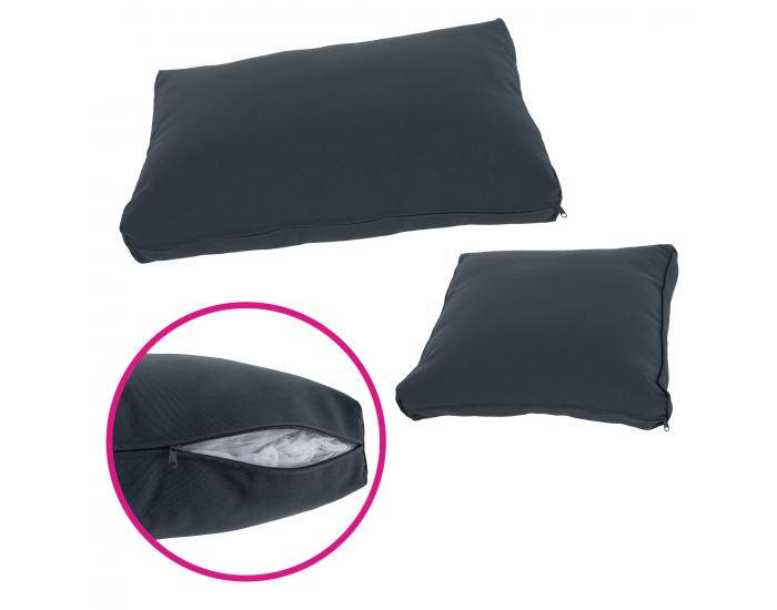 Záhradný nábytok z umelého ratanu Malkom - čierna / sivá / prírodná