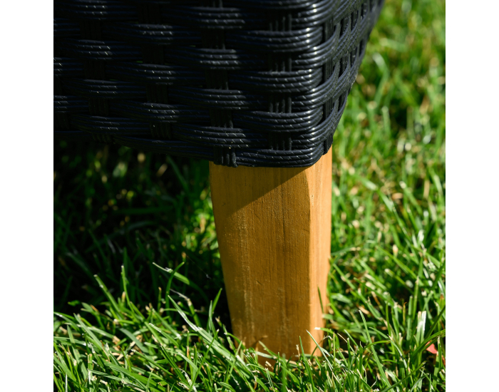 Záhradný nábytok z umelého ratanu Malkom - čierna / sivá / prírodná