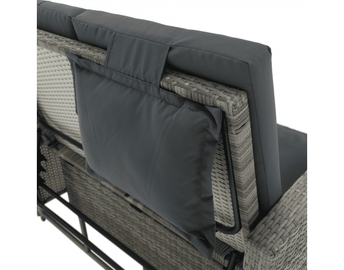 Záhradná pohovka z umelého ratanu Malory - sivá / prírodná