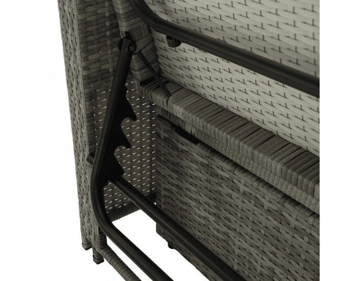 Záhradná pohovka z umelého ratanu Malory - sivá / prírodná