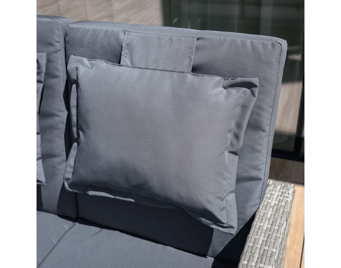 Záhradná pohovka z umelého ratanu Malory - sivá / prírodná