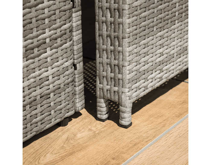 Záhradná pohovka z umelého ratanu Malory - sivá / prírodná