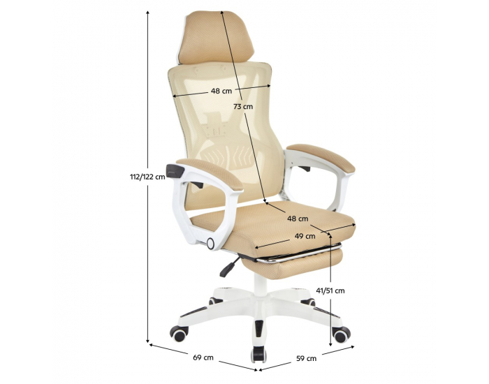 Kancelárske kreslo Malvin - béžová / biela