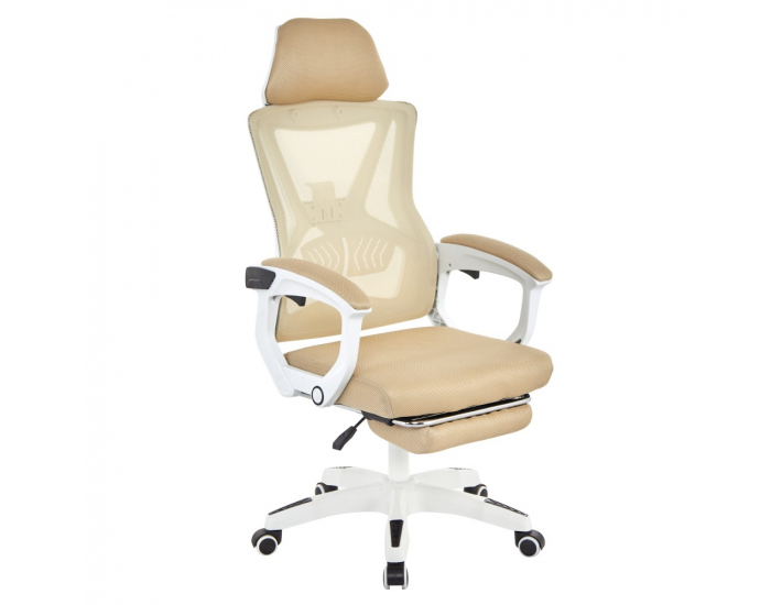 Kancelárske kreslo Malvin - béžová / biela
