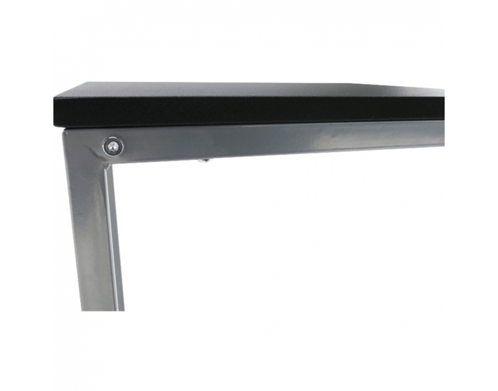 Príručný stolík na kolieskach Manny - čierna / strieborná