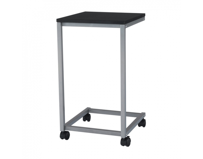 Príručný stolík na kolieskach Manny - čierna / strieborná