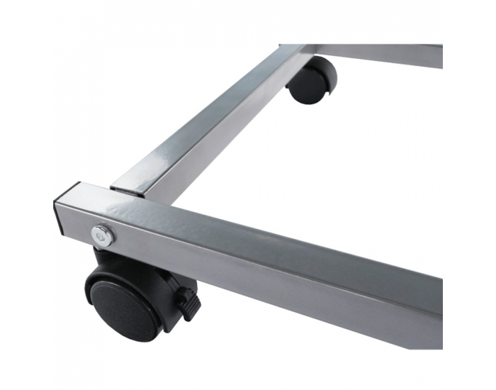 Príručný stolík na kolieskach Manny - čierna / strieborná