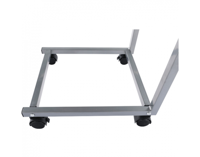 Príručný stolík na kolieskach Manny - čierna / strieborná