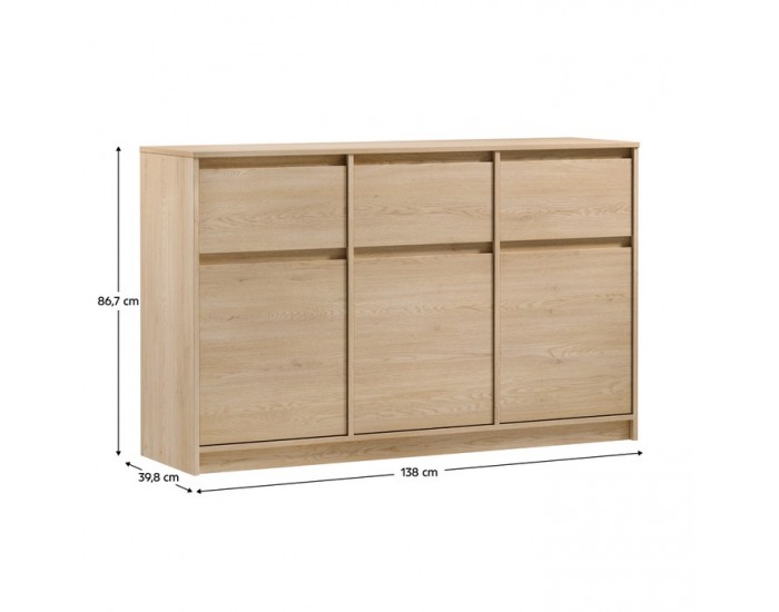 Trojdverová komoda so zásuvkami Manol K3D3S - cremona