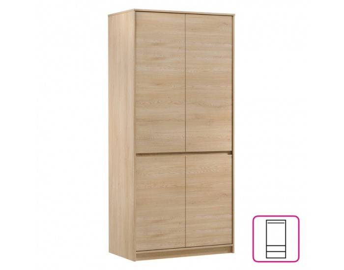 Štvordverová šatníková skriňa Manol S4D - cremona