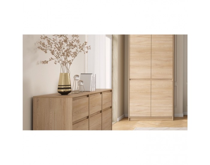 Štvordverová šatníková skriňa Manol S4D - cremona