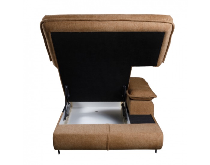 Otoman s úložným priestorom Manty OTT 1BP ZP P - hnedá / čierna