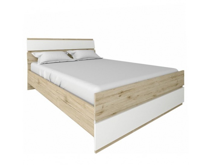 Posteľový rám Leira 160 - dub wellington / biela