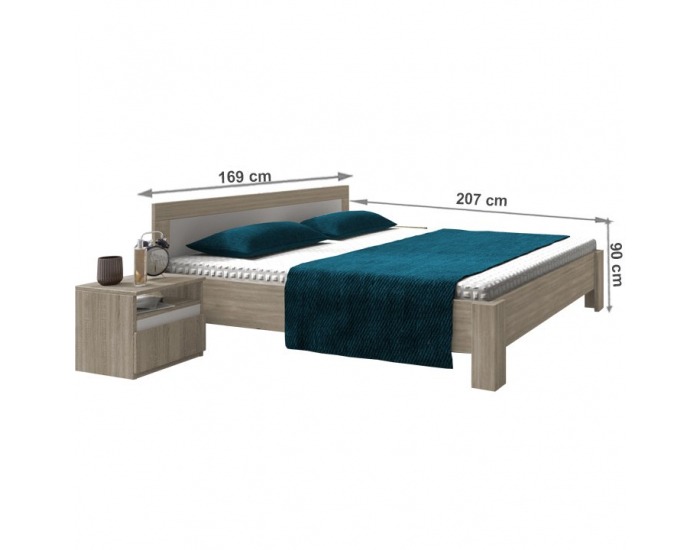 Posteľový rám Mediolan New 160 - dub sonoma / biela