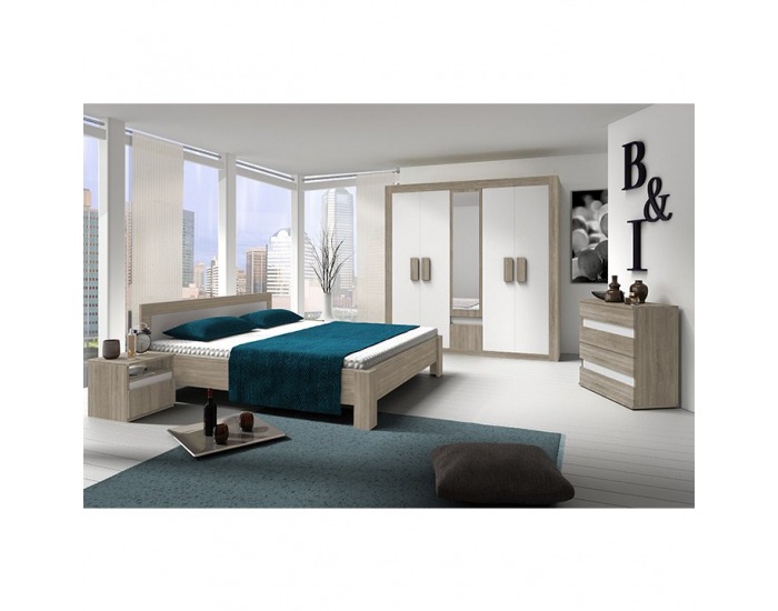 Posteľový rám Mediolan New 160 - dub sonoma / biela