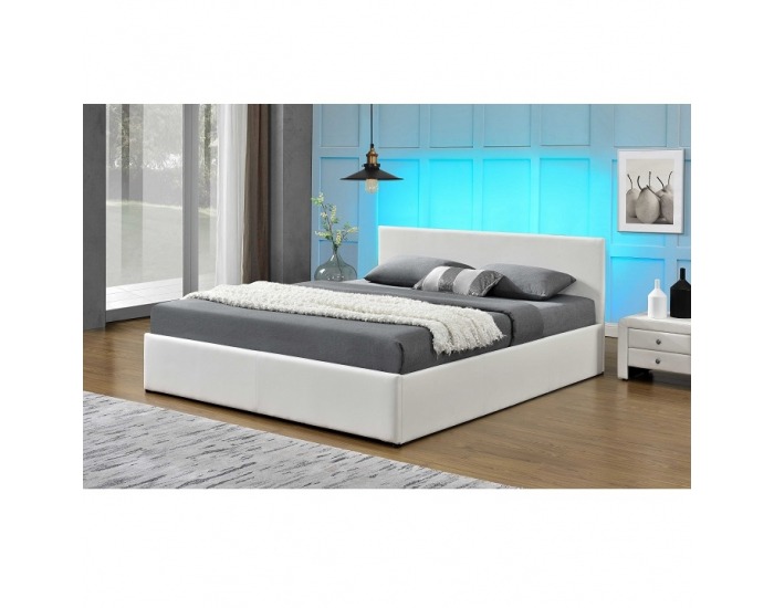 Manželská posteľ s roštom a osvetlením Jada New 160x200 cm - biela