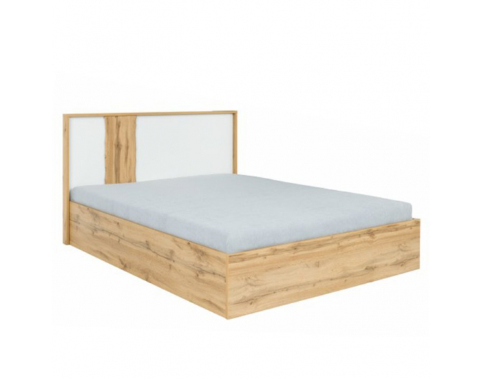 Manželská posteľ s roštom a úložným priestorom Vodena 180 - dub wotan / biela
