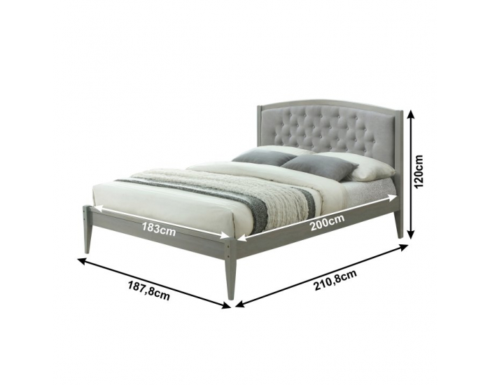 Manželská posteľ s roštom Adore 183 - sivá vintage / svetlosivá