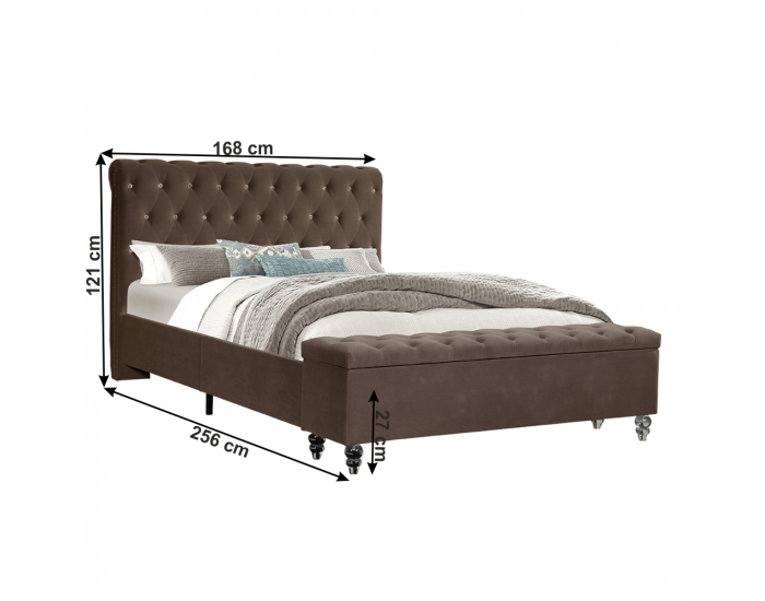 Manželská posteľ s roštom Angala 160x200 cm - hnedá