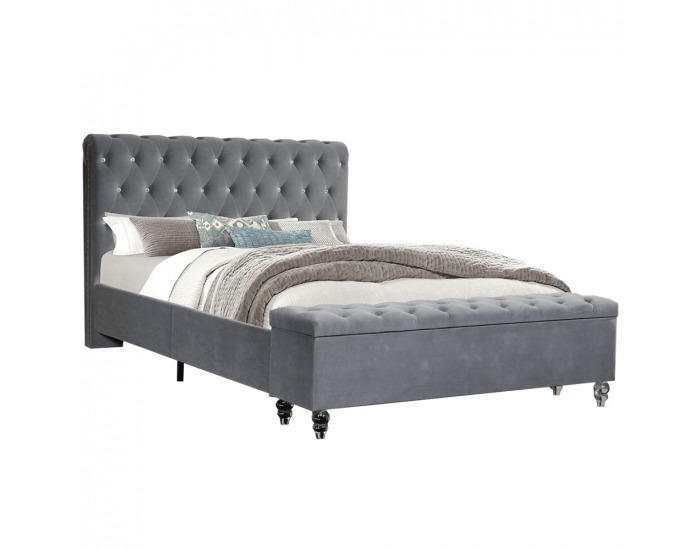 Manželská posteľ s roštom Angala 180x200 cm - sivá