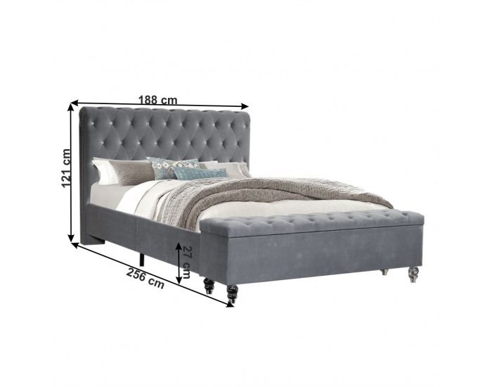 Manželská posteľ s roštom Angala 180x200 cm - sivá