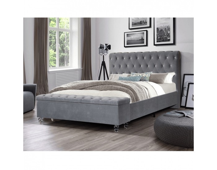 Manželská posteľ s roštom Angala 180x200 cm - sivá