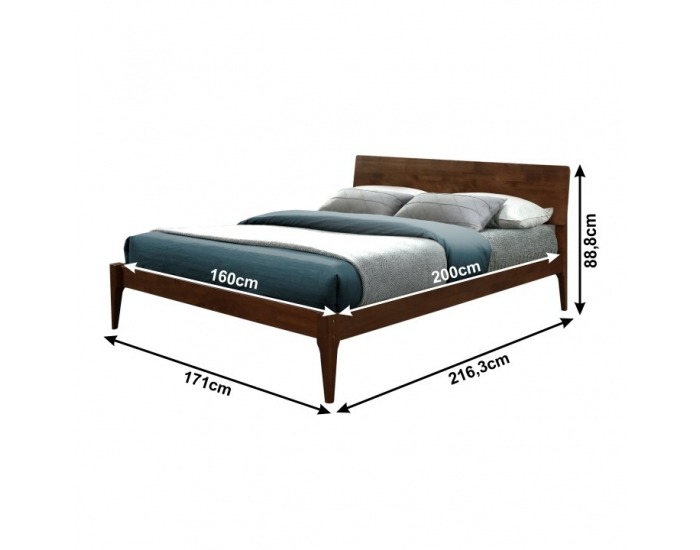 Manželská posteľ s roštom Beroto 160 - orech